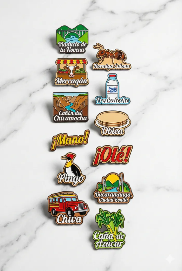 Pines Metálicos en Bucaramanga, las mejores marcas de Bucaramnga confian en los pines para promocionar sus eventos